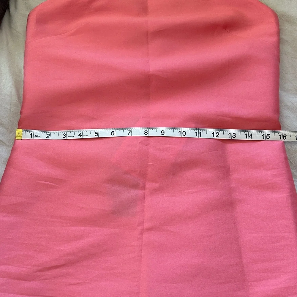 Satin Coral Slip Maxi Dress with Spaghetti Straps - Picture 8 of 10